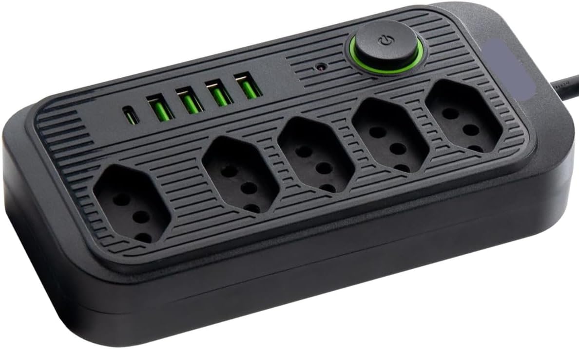 <p><strong>SHINER Extensão Tomada 5 Tomadas + 4 USB + 1 Tipo-C, R$68,90 – Segurança e Praticidade!</strong></p>