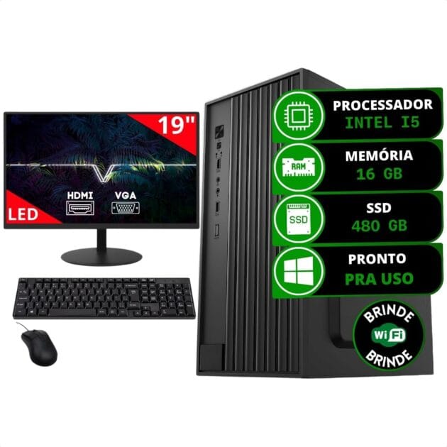 <p><strong>Aproveite! Xblue TECH Computador Completo Intel I5 16GB SSD 480GB + Monitor por R$1.429,00 – Oportunidade em Computadores Desktop</strong></p>