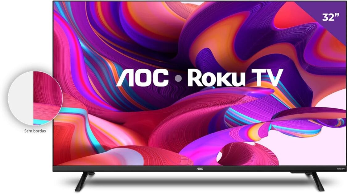 Smart TV LED 32" HD AOC com Wi-Fi e Conversor Digital – Oferta Imperdível por R$901,40!