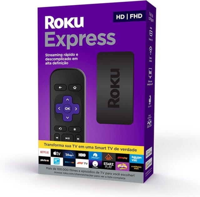 <p><strong>Roku Express: Transforme Sua TV em Smart TV por R$219,00 – Controle Remoto e Cabos Inclusos!</strong></p>