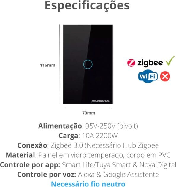 <p><strong>Transforme sua Casa com o Interruptor Touch Inteligente Zigbee Preto – R$78,00!</strong></p>