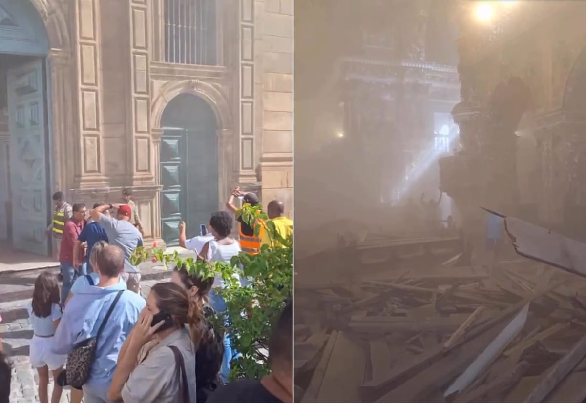 Desabamento na Igreja de São Francisco em Salvador: um morto, seis feridos