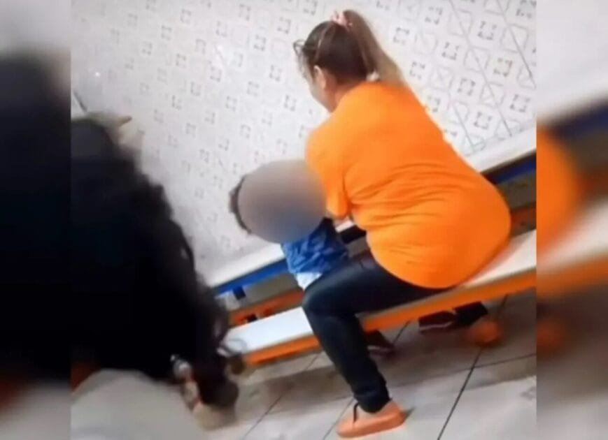 Dona de creche agredindo aluno é presa em SP após vídeos