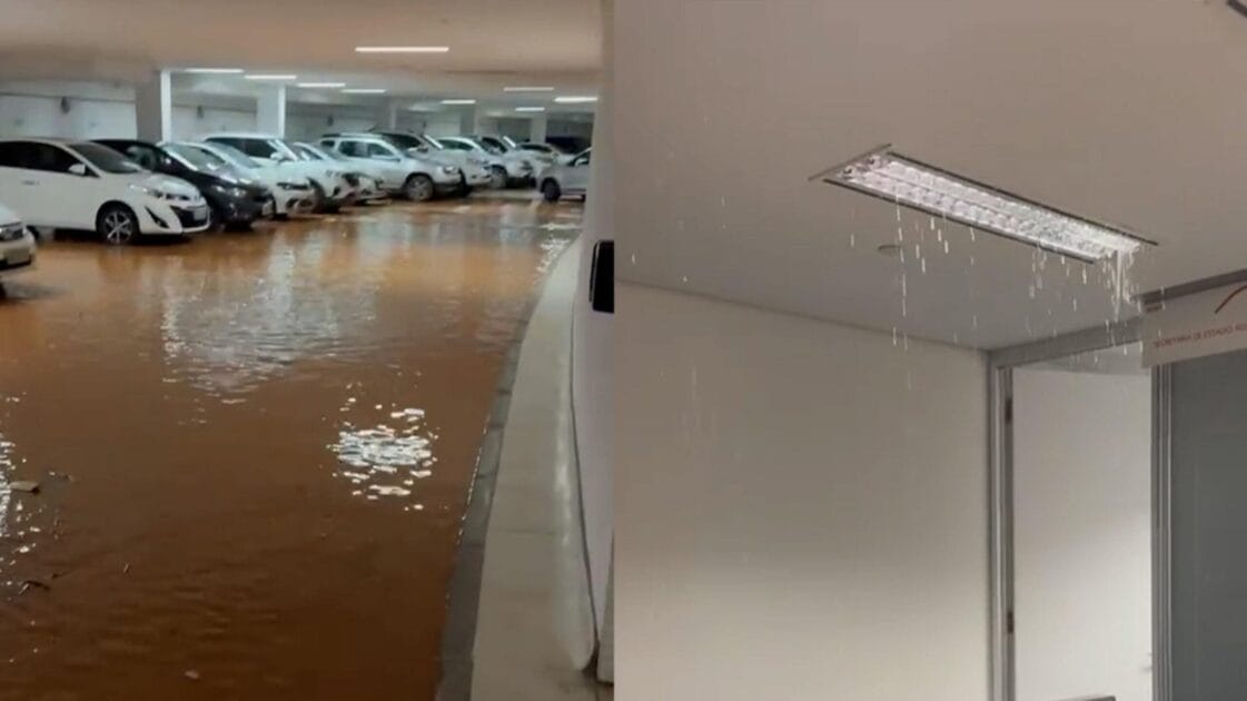 Janela da Cidade Administrativa cai em forte chuva em MG
