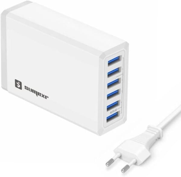 <p><strong>Aproveite! Sumexr Carregador Rápido 6 Portas USB 10A SX-F4 Branco por R$63,50</strong></p>