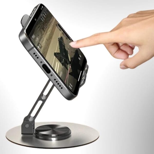 <p><strong>Suporte de Celular de Mesa em Alumínio 360° | Estável e Ajustável por R$42,79!</strong></p>