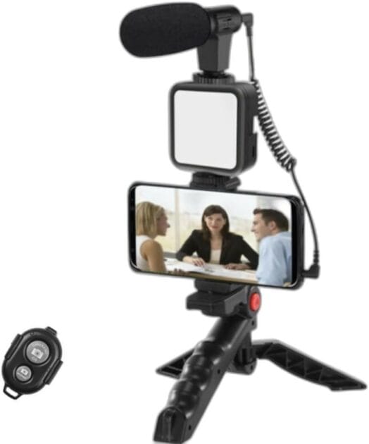 <p><strong>GENÉRICO: Kit de Filmagem com Microfone, Tripé e Luz por R$99,99 – Transforme seus Vídeos!</strong></p>