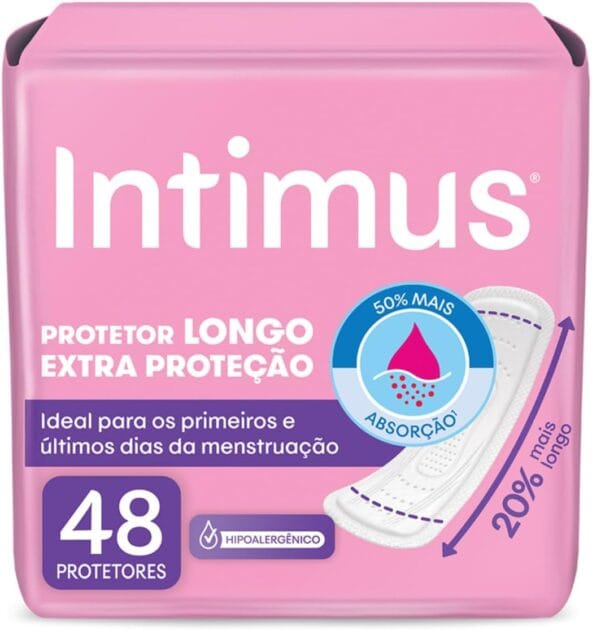 <p><strong>Intimus® Protetor Diário Longo Extra Proteção - 48 unidades por R$12,29! Cuide-se Bem em Saúde e Bem-Estar > Higiene Íntima!</strong></p>