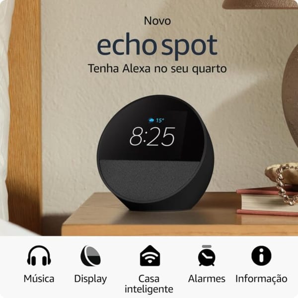<p><strong>Novo Echo Spot com Alexa (2024) | Despertador Vibrante Preto por R$ 349,00 – Garanta o Seu!</strong></p>