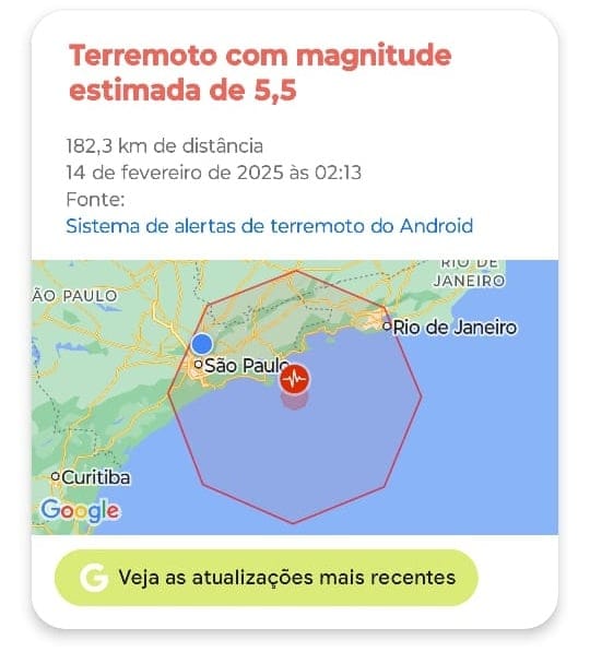 Alerta de terremoto em SP e RJ causa surpresa; Defesa Civil nega