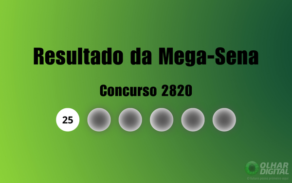 Resultado da Mega-Sena 2820: confira os números sorteados hoje