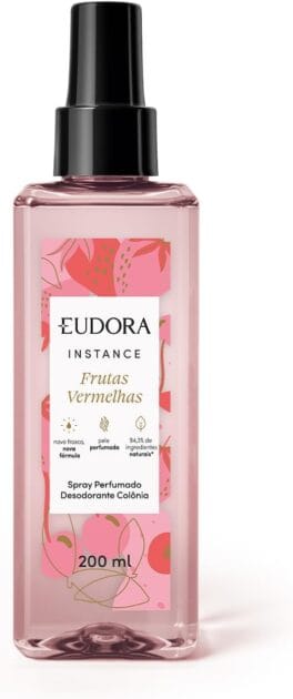 <p><strong>Eudora Instance Frutas Vermelhas Spray Perfumado 200ml – Beleza e Frescor por R$54,90!</strong></p>