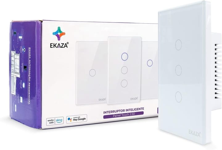 <p><strong>EKAZA Interruptor Inteligente Touch 3 Botões Wifi+BLE, R$121,80 - Modernize Sua Casa!</strong></p>