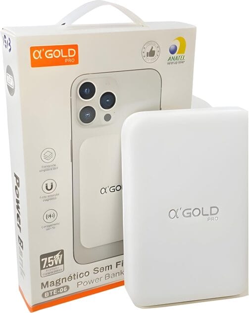 <p><strong>Kit Completo: Alfa Gold Carregador Portátil Magnético 10000mAh – R$94,99!</strong></p>