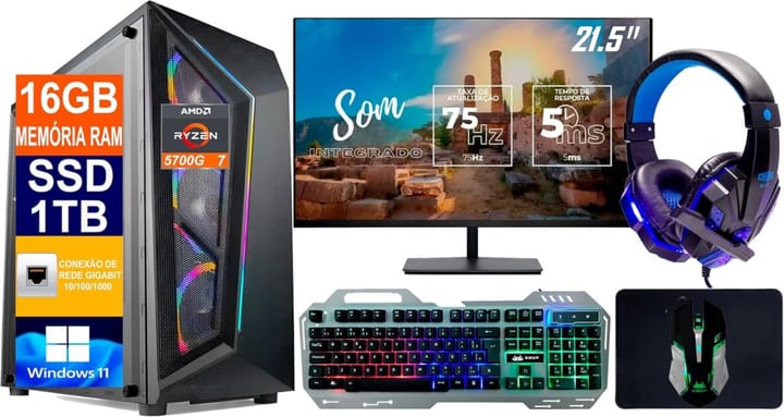 <p><strong>Aproveite: Pc Gamer Ryzen 7 5700G + Monitor e Acessórios por R$4.180!</strong></p>